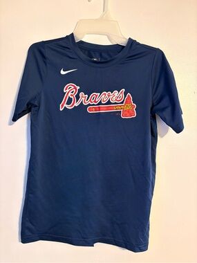 Nike Braves Navy Kids Short Sleeve Tee